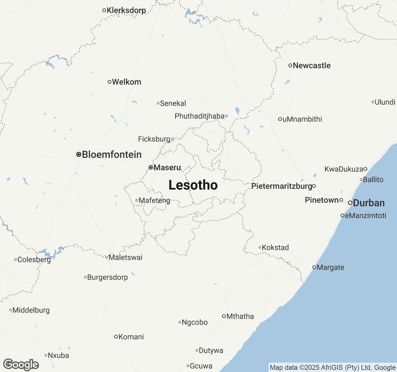 Map of Lesotho